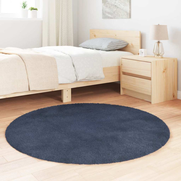 Tapete shaggy de pelo alto NAVARRA 120x120 cm azul-marinho M 3