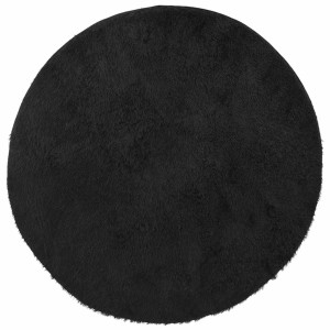 Tapete shaggy de pelo alto NAVARRA 100x100 cm poliéster preto H