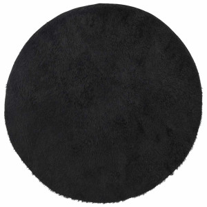 Tapete shaggy de pelo alto NAVARRA 200x200 cm poliéster preto H