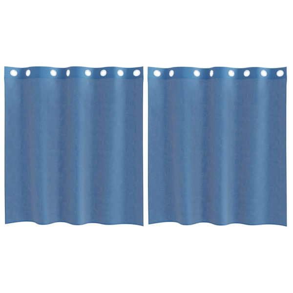 Cortinas de gasa con ojales 2 uds azul real M 2