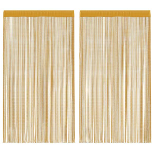 Cortinas de corda 2 peças douradas 100x250 cm H