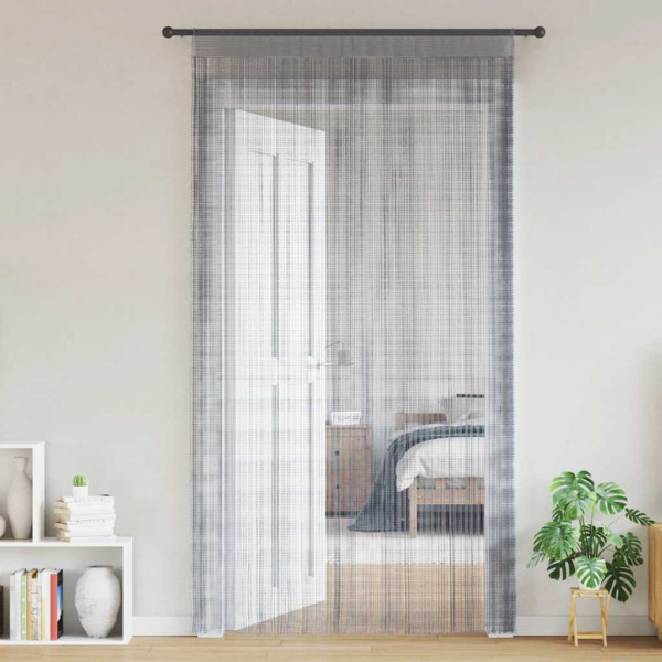 Cortinas de tiras 2 uds gris claro 100x250 cm D