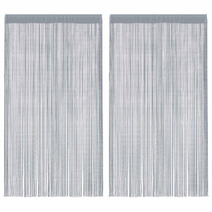 Cortinas de tiras 2 peças cinza claro 100x250 cm H
