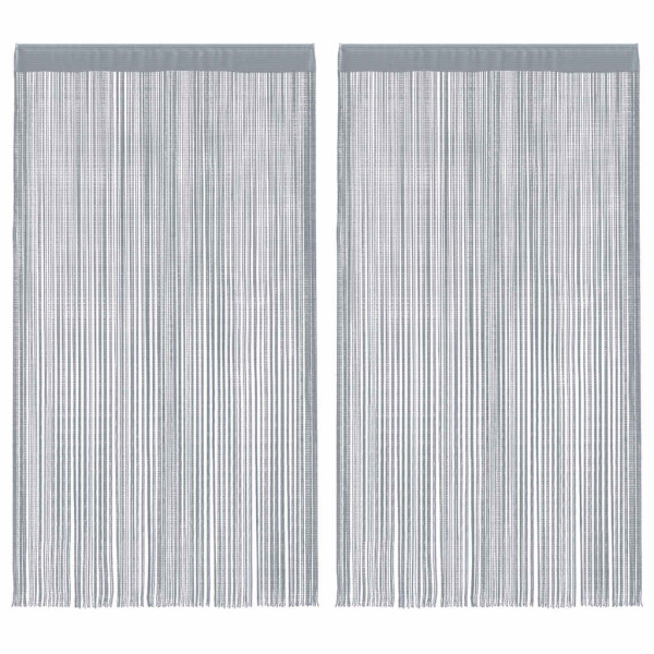 Cortinas de tiras 2 uds gris claro 100x250 cm M 2