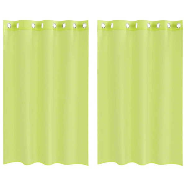 Cortinas de gasa con ojales  2 uds verde manzana 140x175 cm M 2