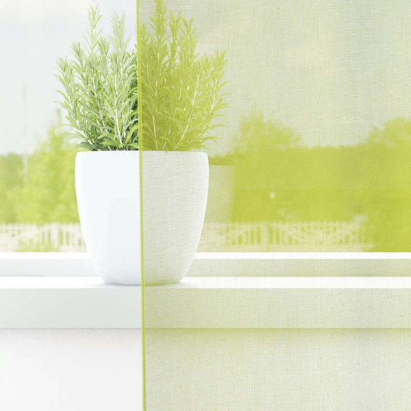 Cortinas de gasa con ojales  2 uds verde manzana 140x175 cm M 3