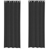 Cortinas de gasa con ojales 2 uds negro140x260 cm 2