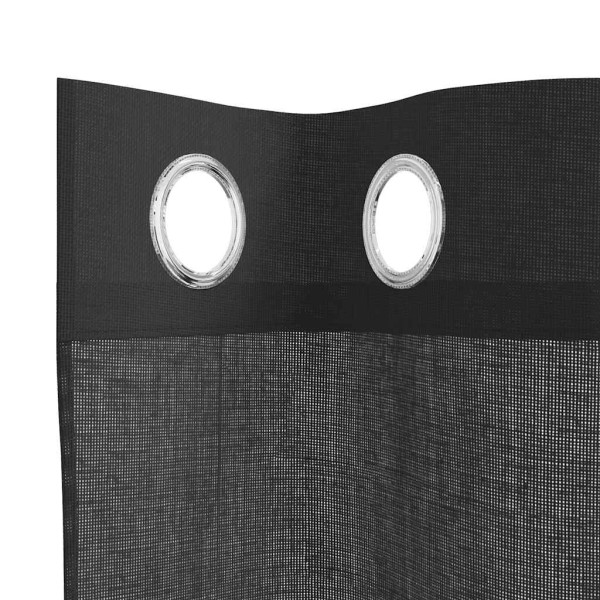 Cortinas de gasa con ojales 2 uds negro140x260 cm M 5
