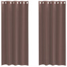Cortinas de voile com ilhós 2 pcs castanho 140x245 cm 2