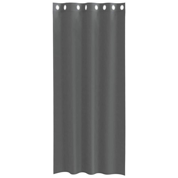 Cortinas de voile com ilhós 2 pcs cinzento-escuro 140x245 cm M 4