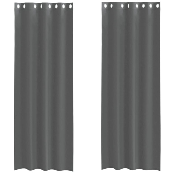 Cortinas de gasa con ojales 2 uds gris oscuro 140x300 cm M 2