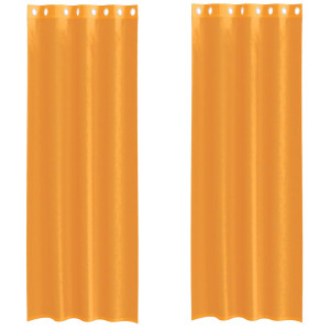 Cortinas de voile com ilhós 2 pcs laranja 140x300 cm H