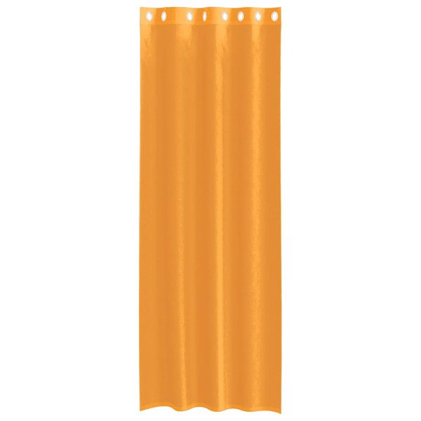 Cortinas de gasa con ojales 2 uds naranja 140x300 cm M 4