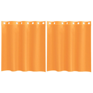 Cortinas de gasa con ojales 2 uds naranja 140x140 cm H
