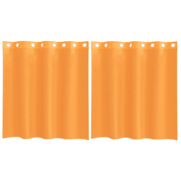Cortinas de voile com ilhós 2 pcs laranja 140x140 cm M 2