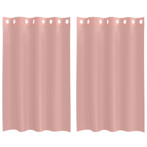 Cortinas de gasa con ojales 2 uds rosa 140x175 cm H