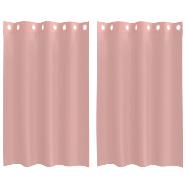 Cortinas de gasa con ojales 2 uds rosa 140x175 cm M 2
