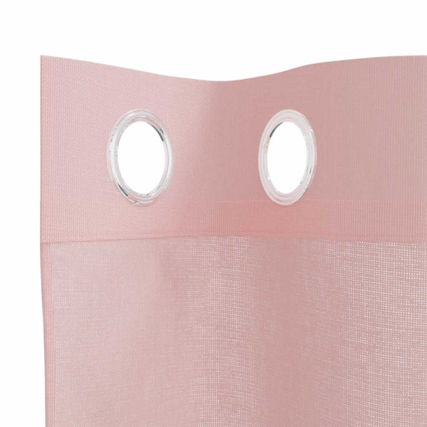 Cortinas de voile com ilhós 2 pcs rosa 140x175 cm M 5