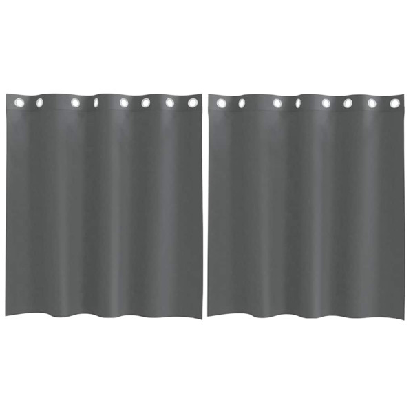 Cortinas de gasa con ojales 2 uds gris oscuro 140x140 cm M 2