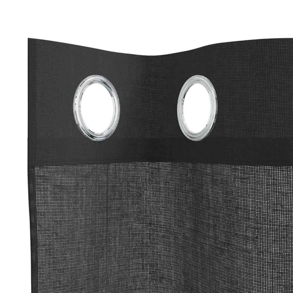 Cortinas de voile com ilhós 2 pcs preto 140x225 cm M 5