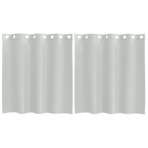 Cortinas de gasa con ojales 2 uds gris claro 140x140 cm H