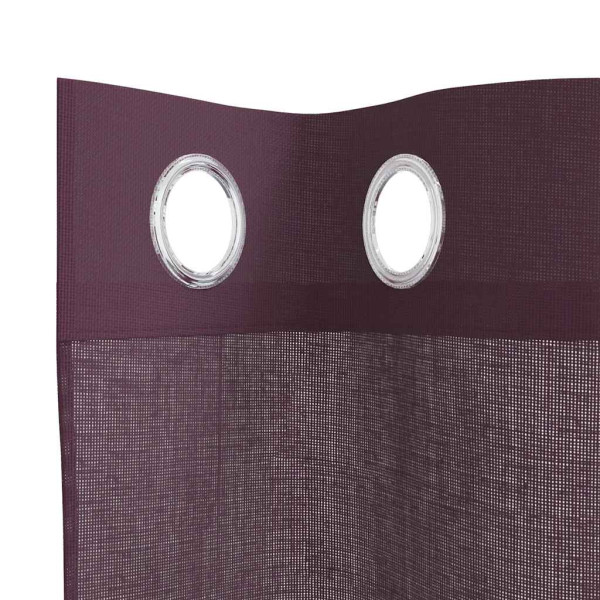 Cortinas de gasa con ojales 2 uds morado 140x260 cm M 5