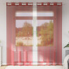 Cortinas de voile com ilhós 2 pcs vermelho tinto 1
