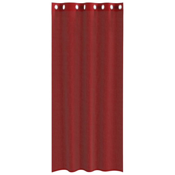 Cortinas de voile com ilhós 2 pcs vermelho tinto M 4