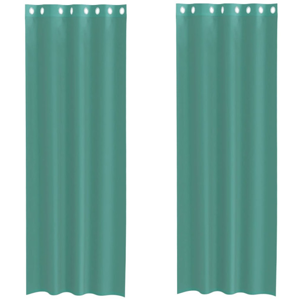 Cortinas de voile com ilhós 2 pcs turquesa M 2