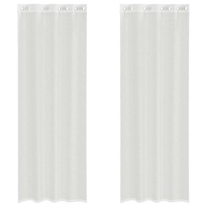 Cortinas de voile com ilhós 2 pcs branco H