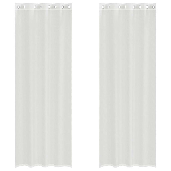 Cortinas de gasa con ojales 2 uds blanco M 2