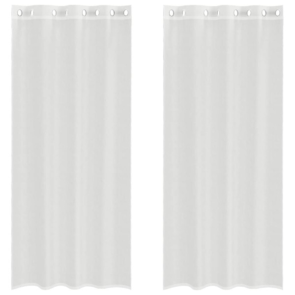 Cortinas de voile com ilhós 2 pcs branco M 2