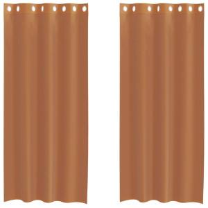 Cortinas de voile com ilhós 2 pcs terracota H