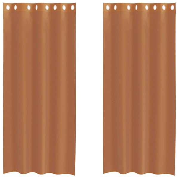 Cortinas de voile com ilhós 2 pcs terracota M 2