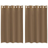 Cortinas de voile com ilhós 2 pcs castanho-claro 2