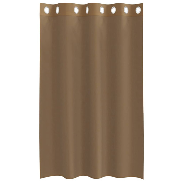 Cortinas de voile com ilhós 2 pcs castanho-claro M 4