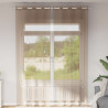 Cortinas de voile com ilhós 2 pcs castanho-claro 1