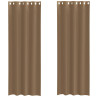Cortinas de voile com ilhós 2 pcs castanho-claro 2
