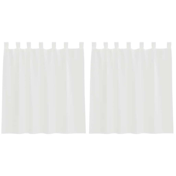 Cortinas de voile com bolsos para varão 2 pcs branco M 2