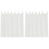 Cortinas de voile com bolsos para varão 2 pcs branco 2