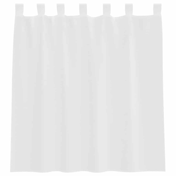 Cortinas de voile com bolsos para varão 2 pcs branco M 4