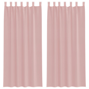 Cortinas de gasa con bolsillos para varillas 2 uds. rosa H
