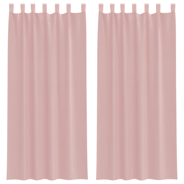 Cortinas de voile com bolsos para varão 2 pcs rosa M 2