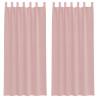 Cortinas de voile com bolsos para varão 2 pcs rosa 2