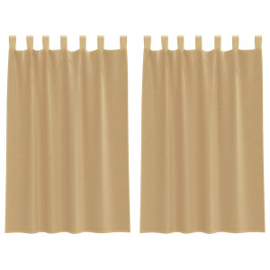 Cortinas de voile com bolsos para varão 2 pcs areia H