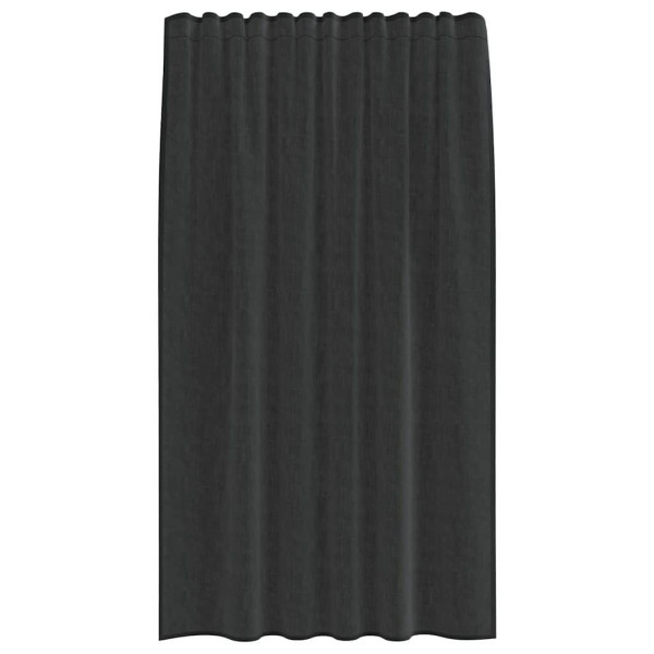 Cortinas de voile com aba 2 pcs preto M 4