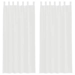 Cortinas de gasa con bolsillos para varillas 2 uds. blanco H