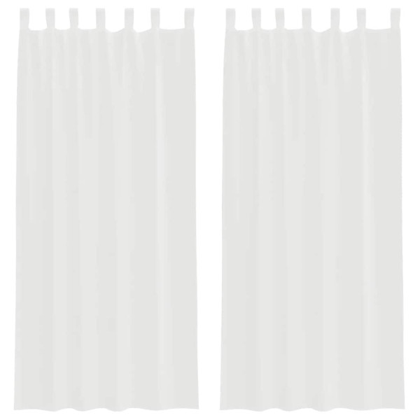 Cortinas de gasa con bolsillos para varillas 2 uds. blanco M 2