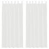 Cortinas de voile com bolsos para varão 2 pcs branco 2