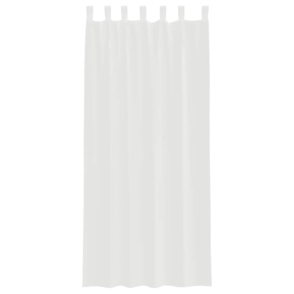 Cortinas de voile com bolsos para varão 2 pcs branco M 4